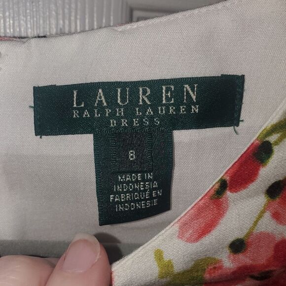 Ralph Lauren Floral Dress in White and Pink SIZE 8 - Picture 2 of 5